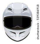 White Motorcycle Helmet On A...