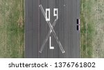 Small photo of Aerial top down photo of abandoned airport runway Tempelhofer Feld in English Templehof Field historically was an area in Berlin used for military practice and as a parade ground of the garrison