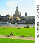 Small photo of DRESDEN, GERMANY - SEPTEMBER 16, 2012: Sunshine Sunday in Dresden. Dresden with population 523, 058 is one of Germany's 16 political centres and the capital of Saxony