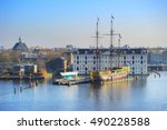 Skyline of Amsterdam with National Maritime Museum on the froeground. Netherlands