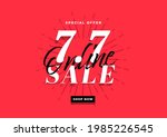 7.7 online super sale banner... | Shutterstock .eps vector #1985226545