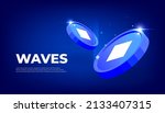 waves coin cryptocurrency... | Shutterstock .eps vector #2133407315