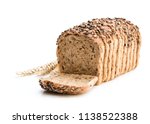Sliced  wholemeal rye bread with pearl barley isolated on white 
