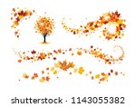 fall decor elements | Shutterstock .eps vector #1143055382
