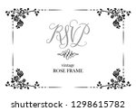black elegant frame of roses... | Shutterstock .eps vector #1298615782
