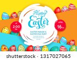 easter eggs on a multicolor... | Shutterstock .eps vector #1317027065