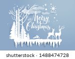 natural winter design with wood ... | Shutterstock .eps vector #1488474728
