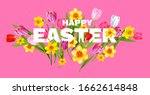 happy easter spring holiday... | Shutterstock .eps vector #1662614848