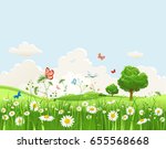 summer or spring landscape for... | Shutterstock .eps vector #655568668