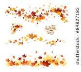 autumn leaves borders. nature... | Shutterstock .eps vector #684827182