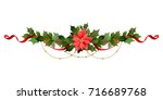 christmas festive poinsettia... | Shutterstock .eps vector #716689768