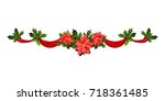 christmas festive poinsettia... | Shutterstock .eps vector #718361485