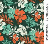 hibiscus flowers and tropical... | Shutterstock .eps vector #1978803278