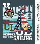 cute sailor bear yacht club... | Shutterstock .eps vector #2079739225
