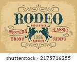 Horseback riding classic western cowboy rodeo vintage vector artwork for t shirt grunge effect in separate layers

