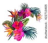 vector bouquet with tropical... | Shutterstock .eps vector #422713405