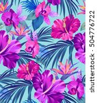 Vector Exotic Floral Pattern On ...