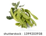 Green Carob Pods Isolated On...