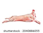 Lamb Carcass On Cutting Table...