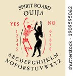 spirit board ouija with... | Shutterstock .eps vector #1909595062