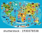 animal map of the world with... | Shutterstock .eps vector #1930378538