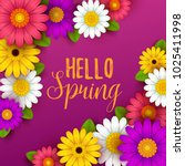 colorful spring background with ... | Shutterstock .eps vector #1025411998