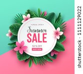 summer sale background with... | Shutterstock .eps vector #1111129022