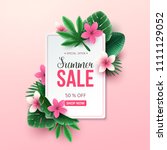 summer sale background with... | Shutterstock .eps vector #1111129052