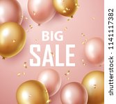  sale banner with pink and gold ... | Shutterstock .eps vector #1141117382