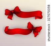 set of red ribbons. vector... | Shutterstock .eps vector #327070358