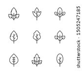 set of simple leaf icons in... | Shutterstock .eps vector #1505247185