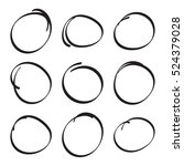 set hand drawn ovals  felt tip... | Shutterstock .eps vector #524379028