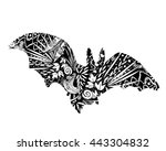 silhouette bat with patterns ... | Shutterstock .eps vector #443304832