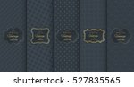 golden vintage pattern on black ... | Shutterstock .eps vector #527835565
