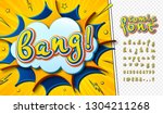 3d cartoon comic font. kid's... | Shutterstock .eps vector #1304211268