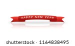 on the red greeting ribbon is... | Shutterstock . vector #1164838495
