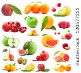 Collection Of Fruits Isolated...