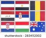 nine countries flag national... | Shutterstock . vector #283452002