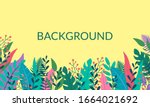 plants and leaves background in ... | Shutterstock .eps vector #1664021692