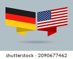 germany and usa flags. american ... | Shutterstock . vector #2090677462