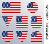 usa flag icon set. american... | Shutterstock . vector #788004658
