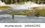 Fly Fisherman At Firehole River ...