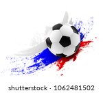 soccer ball with russia flag... | Shutterstock .eps vector #1062481502