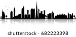 dubai skyline silhouette black | Shutterstock .eps vector #682223398