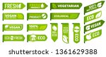 vegan mark labels. fresh... | Shutterstock .eps vector #1361629388
