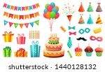 cartoon birthday party... | Shutterstock .eps vector #1440128132
