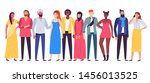multiethnic people group.... | Shutterstock .eps vector #1456013525