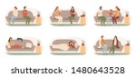 people on sofas. happy healthy... | Shutterstock .eps vector #1480643528