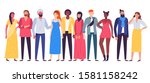 multiethnic people group.... | Shutterstock . vector #1581158242