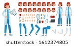 cartoon female doctor creation... | Shutterstock . vector #1612374805